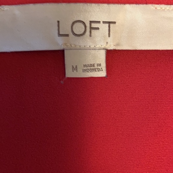 LOFT square neck, coral popover top - Picture 4 of 4